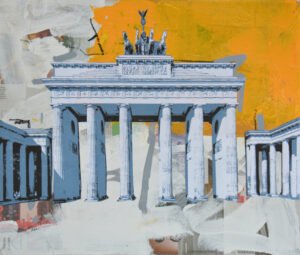 Schön war's (Berlin), 50 x 60 cm, Collage/Acryl auf Papier/Holz