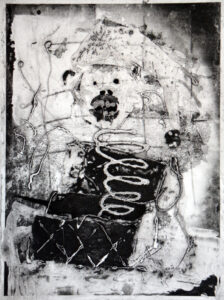 Der Springteufel, 2024, 40 x 30 cm, Carborundum, Auflage: 10