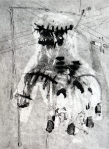 Eiskaltes Händchen, 2024, 40 x 30 cm, Carborundum, Auflage: 10