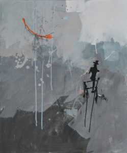 TOM: Man on the Moon, 60 x 50 cm, Acryl auf Papier/Holz