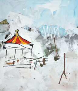 Sugar Mountain, 70 x 60 cm, Acryl auf Papier/Leinwand